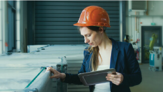 woman in hard hat