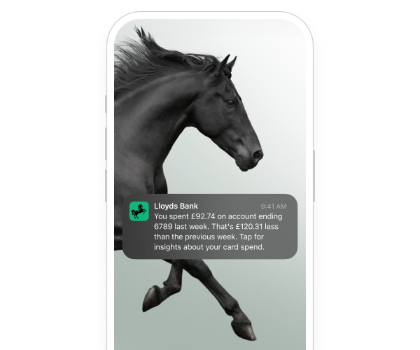 Mobile app notification on phone screen.